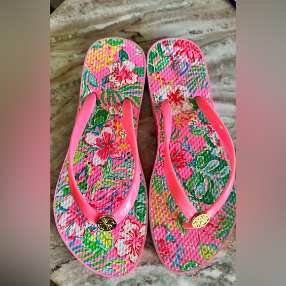 Lilly Pulitzer Pool Flip-Flop Sz 8 - Picture 2 of 16